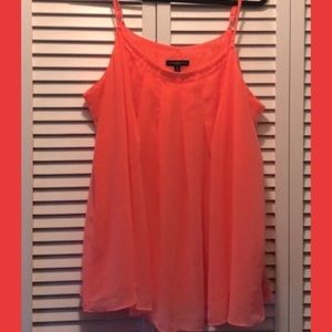 Lane Bryant Neon Coral Strappy Top